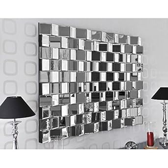 Miroir A Facettes Relief Design Disco 140 Cm Couleur Argente Matiere Miroir Wxdzhsfv 63