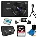 Sony DSC-WX300/B DSC-WX300 WX300 WX300B WX300/B DSCWX300B 18 MP Digital Camera with 20x Optical Image Stabilized Zoom and 3-Inch LCD (Black)16GB Bundle with 16GB SDHC Card, Spare Battery, Case, SD Card Reader + More