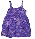 Monstera Garden Girl's/Toddler Hawaiian Aloha Shoulder Strap Dress in Purple