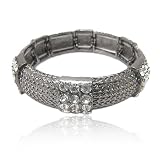 Crystal Stud Black Stretch Bracelet Fashion Jewelry