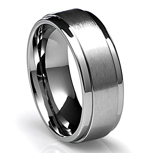 8mm men s titanium ring wedding band with flat brushed …