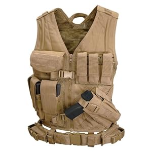 Condor Cross Draw Vest/Tactical Belt (Tan, Medium/Large)