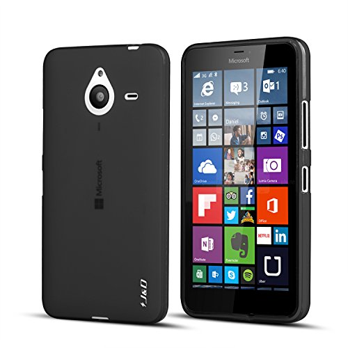 Lumia 640 XL Case, J&D Slim [Drop Protection] Microsoft Lumia 640 XL Case [Slim Cushion] Shock Protective Jelly Case Slim Case for Lumia 640 XL (Black)