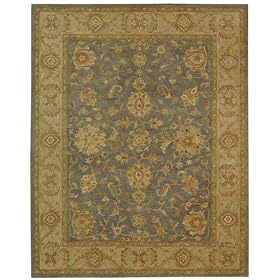 Antiquities Blue and Beige Jewel Wool Handmade Area Rug 12' x 15'