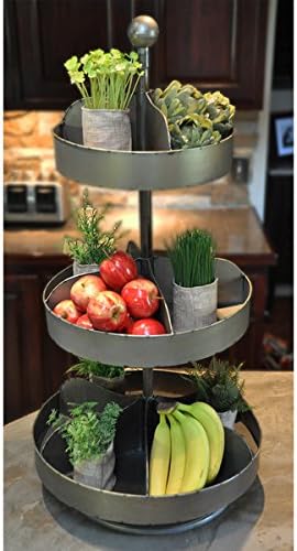 Layton Grey Metal 3 Tiered Servers Spinner Display