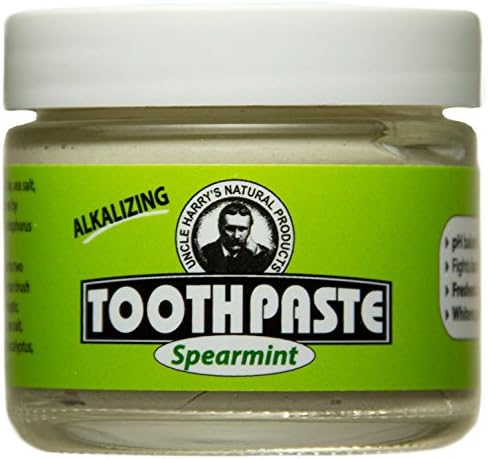 2 Pack Natural Alkalizing Spearmint Toothpaste (3 oz glass jar)