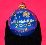 JCPenney Christmas Collectibles Millennium 2000 Glass Holiday Tree Ball Ornament - 2000 Collectible Limited Edition