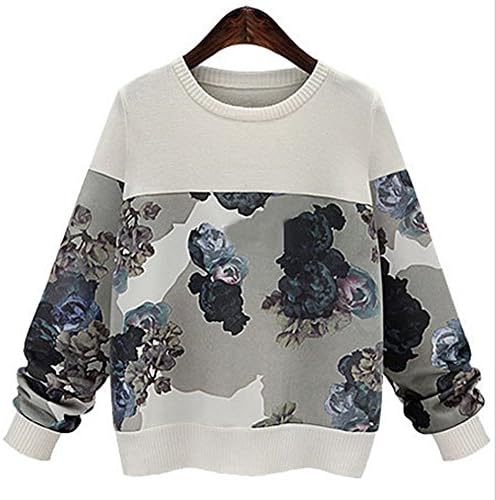 QNE388 Winter The New Loose Retro Flowers Shirt Women Sweater (S, BEIGE)