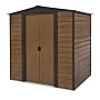 Rowlinson 6x5 Woodvale Metal Shed - Coffee by Rowlinson