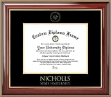 Nicholls State University Colonels - Embossed Seal - Mahogany Gold Trim - Diploma Frame