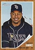2011 Topps Heritage Baseball Card # 87 Manny Ramirez - Tampa Bay Rays - MLB Trading Card in Screwdown Case