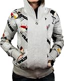 Harajuku Lovers Womens Passport to Cuteness Allover Print Grey Zip up Hoody