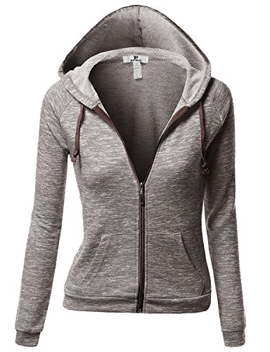 Xpril Women's Basic French Terry Raglan Style Workout Training Hoodie Jackets
