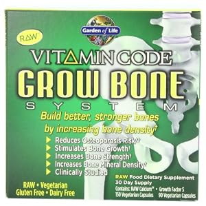 Garden of Life Vitamin Code Grow Bone System, (Raw Calcium 150 Vegetarian and Growth Factor S 90 Vegetarian Capsules)