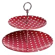 Red Polka Dot Spotty Ceramic Cake Stand