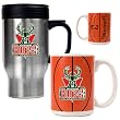 Milwaukee Bucks Stainless Steel Travel Mug & Gameball Ceramic Mug Set - Primary Logo NBA Basketball