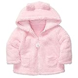 (ダンティヤ)Dantiya  秋冬　ベビー　キッズ　　赤ちゃん用　コート　ベルベットのジャケット　帽子付き (１２ヶ月, ピンク)