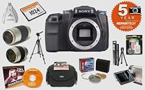 Sony Alpha DSLR-A100 10.2 MP Digital SLR Camera + 28-80mm / 100-300mm Lenses + 5 Year Warranty + 1GB Pro Accessory Kit