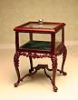 Dollhouse Miniature Small Mahogany Glass Shop Counter