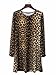 Joeoy Women's Casual Leopard Print Long Sleeve Dress