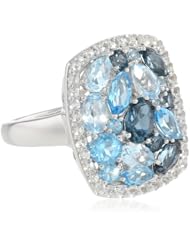 Sterling Silver Mixed Blue Topaz Ring, Size 7