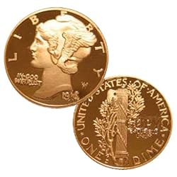 1916 D Mercury Dime Silver Replica Coin