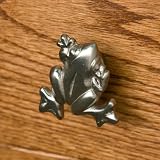 Solid Brass Frog Cabinet Knob - Brushed Nickel