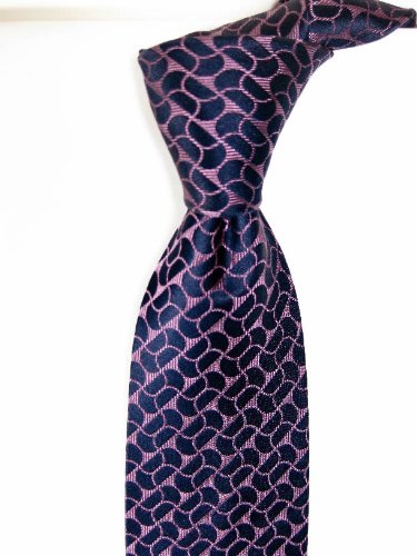 Navy Purple Wavy Curls Silk Boys Tie