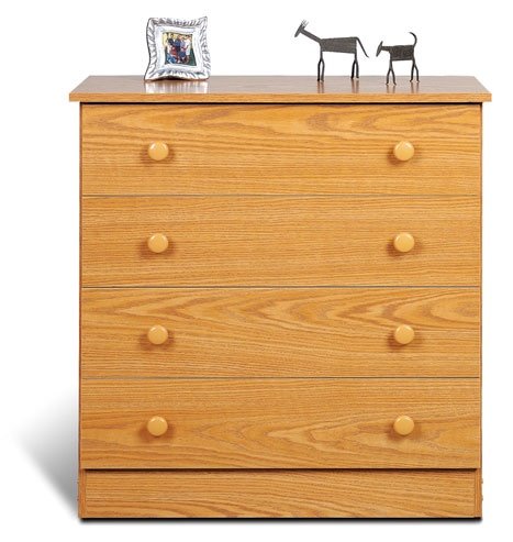 Prepac OBD-3031-4 Oak 4 Drawer Chest