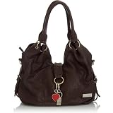 Brown Large ''Red Heart'' Slouchy Hobo by Vitalio