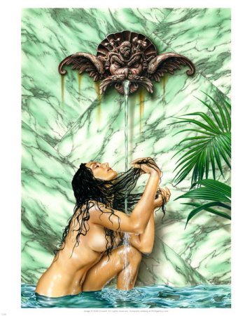 51I17CmqLtL Marble Shower Art Poster Print by Ciruelo, 20x25