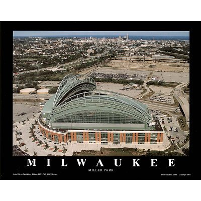 Professionally Framed Mike Smith Milwaukee Brewers Miller Park Sports Poster Print - 8x10 with RichAndFramous Black Wood Frame