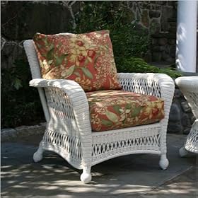 Saratoga Wicker Lounge Chair Finish: Charcoal, Fabric: Dupione-Bamboo by