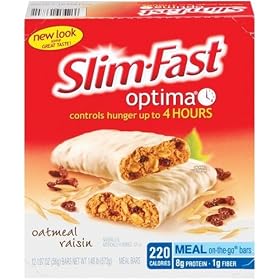 Slim-Fast Optima Meal Bar, Oatmeal Raisin, 1.97-Ounce Bars in 12-Count Boxes