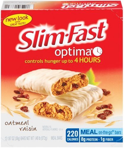Slim-Fast Optima Meal Bar, Oatmeal Raisin, 1.97-Ounce Bars in 12-Count Boxes by Slim-Fast