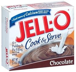 Jell-O Cook & Serve Pudding & Pie Filling, Chocolate, 3.4-Ounce Boxes (Pack of 24)