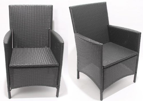 HULARO Korbsessel anthrazit, Microfaser-Rattan, wetterfest
