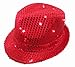 WeGlow International Light Up Sequin Fedora Hat, Red