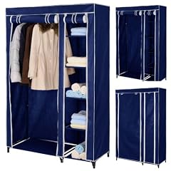 Garderobenschrank Faltschrank Campingschrank gro� *Braun oder Blau*, Farbe:Blau