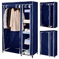 Garderobenschrank Faltschrank Campingschrank gro� *Braun oder Blau*, Farbe:Blau