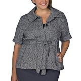 Women's Plus Size Merona Belted Iconic Jacket-Herringbone