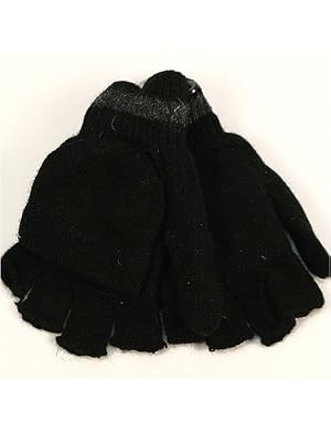 Men’s Lightweight Woolblend Convertible Fingerless Gloves / Mittens
