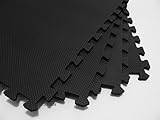 120 Square Feet ( 30 tiles + borders) 'We Sell Mats' Black 2' x 2' x 3/8" Anti-Fatigue Interlocking EVA Foam Exercise Gym Flooring