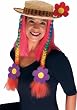 Rainbow Country Clown Costume Hat with Hair