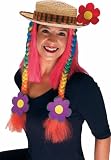 Rainbow Country Clown Costume Hat with Hair