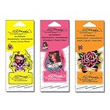 3-PACK Ed Hardy Car Air Freshener Lemon, Peach, Strawberry