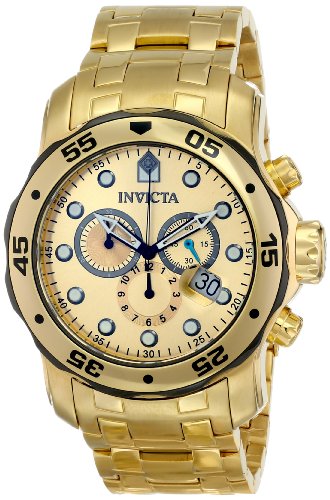 Invicta men s 80070 pro diver analog display swiss quartz gold wa…