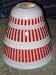 SET OF 3 - Vintage Retro Hazel Atlas White Milk Glass Red Candy Stripe Bowl Set