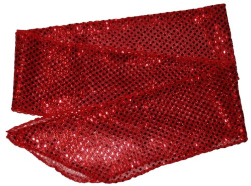 Sash Belt / Hair tie / Scarf Red Sequin
