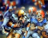Dogs Playing Football Art Print